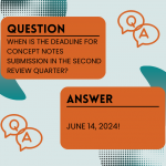 When is the deadline for concept notes submission IN THE SECOND REVIEW QUARTER