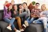 Group,Of,Teenagers,With,Modern,Devices,Taking,Selfie,While,Sitting